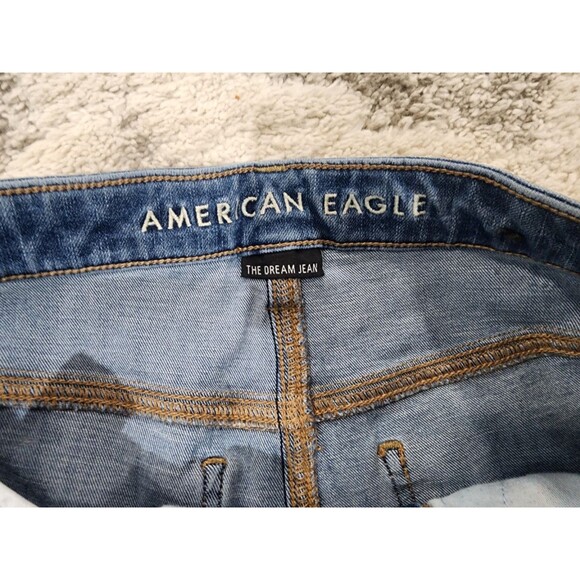 American Eagle Size 10 Med Wash Distressed Super Hi-Rise Jegging Dream Jeans - Picture 12 of 12